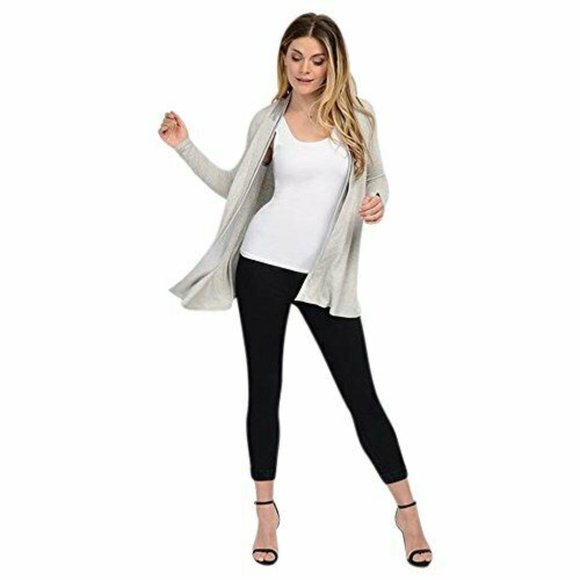 Lysse Canyon Drape Cardigan Open Front Wrap Silver - Picture 1 of 11